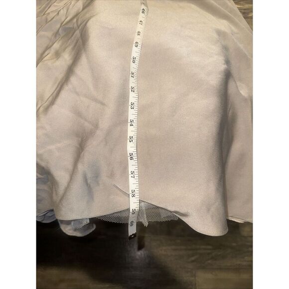La Femme Half Sleeve Embroidered Embellished Long Jersey Ruched Mermaid Gown. 17 - Picture 10 of 14